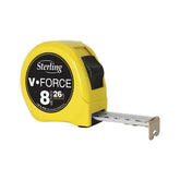 Sterling-8M/26Ft X 25Mm V-Force Metric/Imperial Measuring Tape